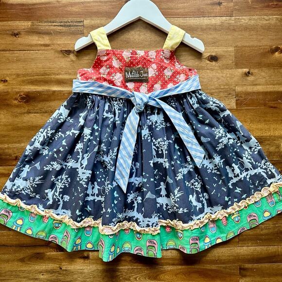 Matilda Jane Hello Lovely! Gelato Knot Sleeveless Dress Floral Red Blue Green 4 - Picture 5 of 6